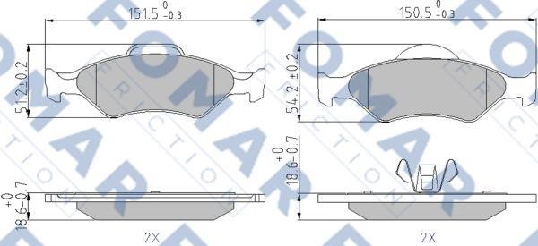 Fomar friction FO 685381 Brake Pad Set, disc brake FO685381