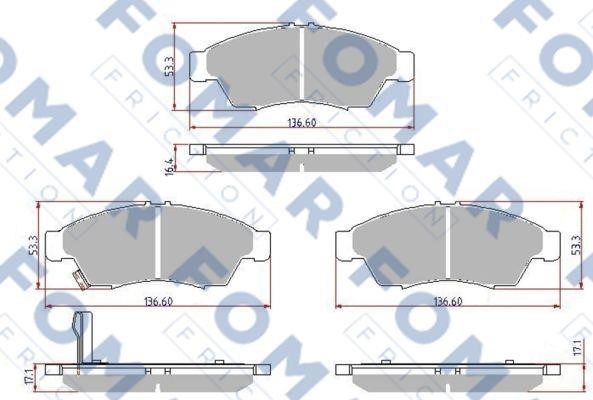 Fomar friction FO 923881 Brake Pad Set, disc brake FO923881