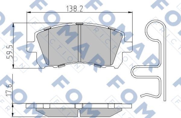 Fomar friction FO 994581 Brake Pad Set, disc brake FO994581