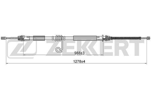 Zekkert BZ-1224 Cable, parking brake BZ1224