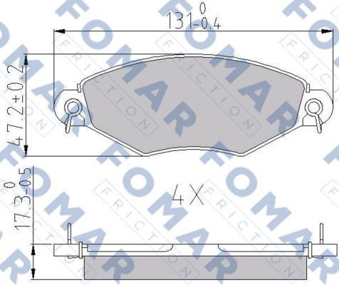 Fomar friction FO 688181 Brake Pad Set, disc brake FO688181