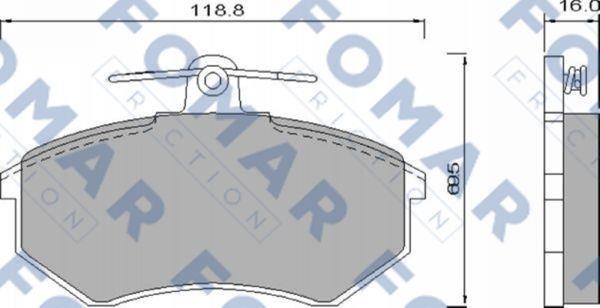 Fomar friction FO 433281 Brake Pad Set, disc brake FO433281