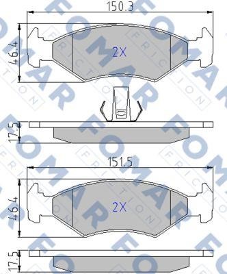 Fomar friction FO 633681 Brake Pad Set, disc brake FO633681