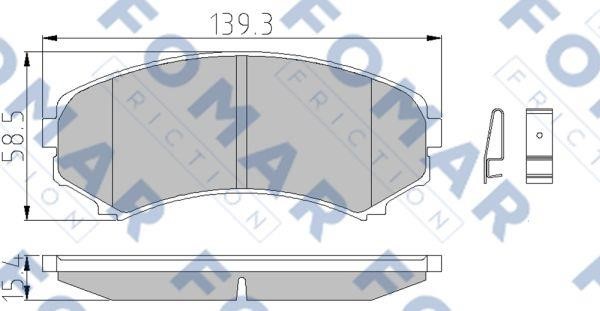 Fomar friction FO 663681 Brake Pad Set, disc brake FO663681