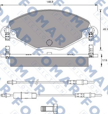 Fomar friction FO 787081 Brake Pad Set, disc brake FO787081
