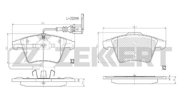 Zekkert BS-2934 Front disc brake pads, set BS2934
