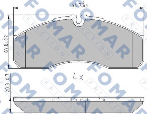Fomar friction FO 933581 Brake Pad Set, disc brake FO933581