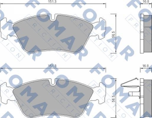 Fomar friction FO 672581 Brake Pad Set, disc brake FO672581