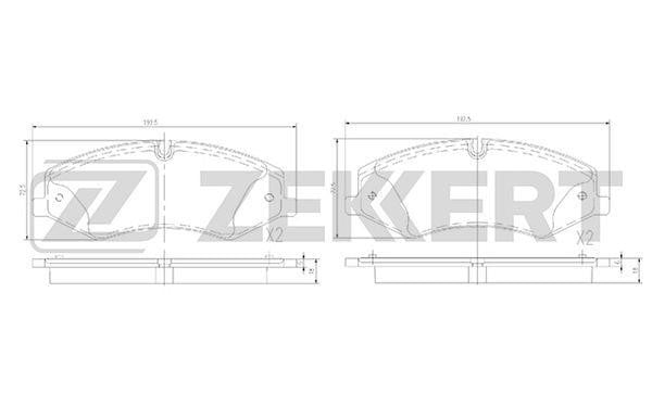 Zekkert BS-1386 Brake Pad Set, disc brake BS1386