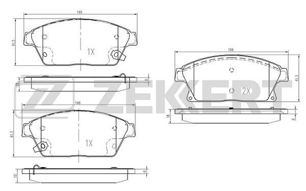 Zekkert BS-1286 Brake Pad Set, disc brake BS1286