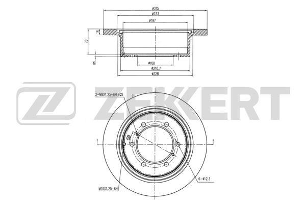 Zekkert BS-5137 Rear brake disc, non-ventilated BS5137