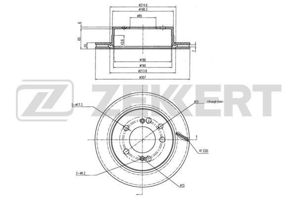 Zekkert BS-5652 Rear ventilated brake disc BS5652