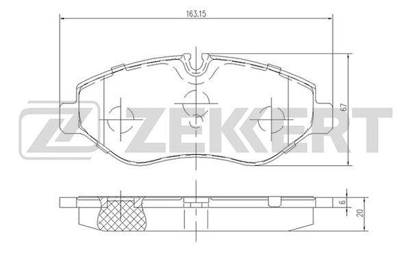 Zekkert BS-2844 Brake Pad Set, disc brake BS2844