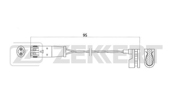Zekkert BS-8013 Warning Contact, brake pad wear BS8013