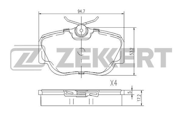 Zekkert BS-2069 Front disc brake pads, set BS2069