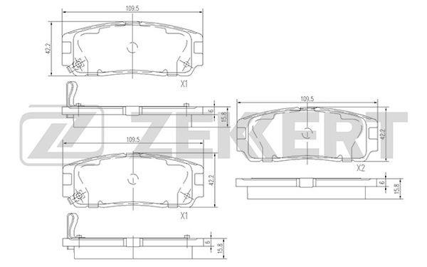 Zekkert BS-1853 Brake Pad Set, disc brake BS1853