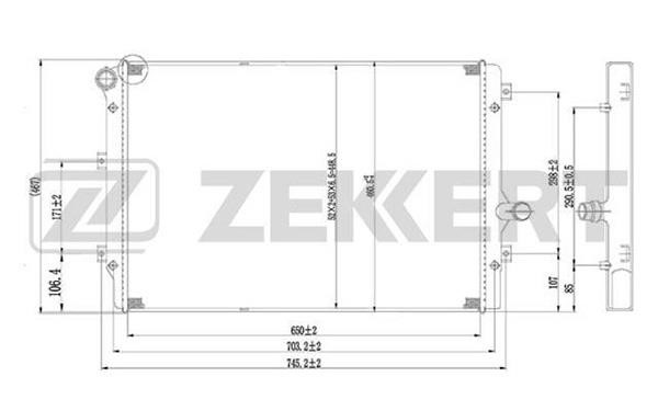 Zekkert MK-1234 Radiator, engine cooling MK1234