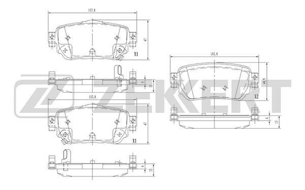 Zekkert BS-2524 Rear disc brake pads, set BS2524