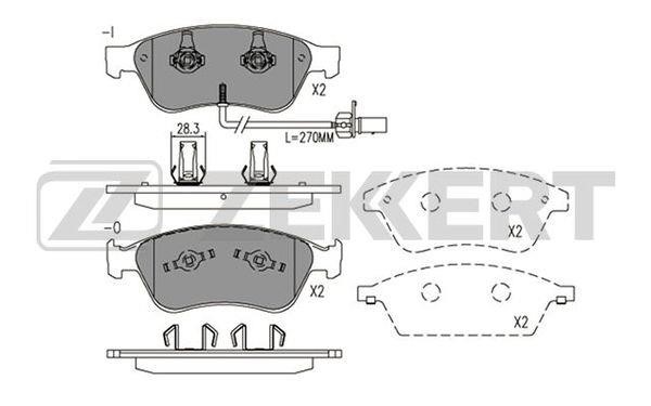 Zekkert BS-2928 Front disc brake pads, set BS2928