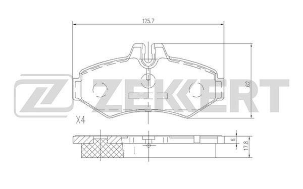 Zekkert BS-1158 Brake Pad Set, disc brake BS1158