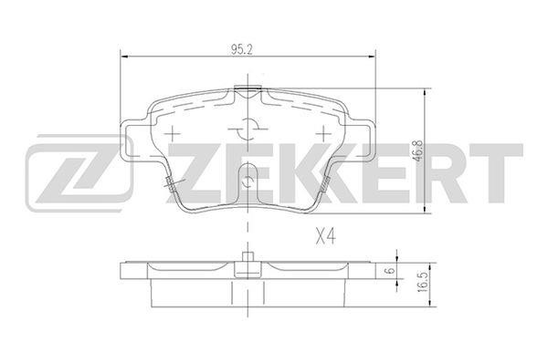 Zekkert BS-1144 Brake Pad Set, disc brake BS1144