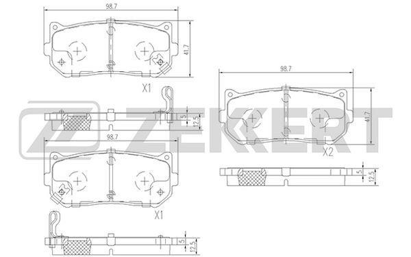 Zekkert BS-2809 Brake Pad Set, disc brake BS2809