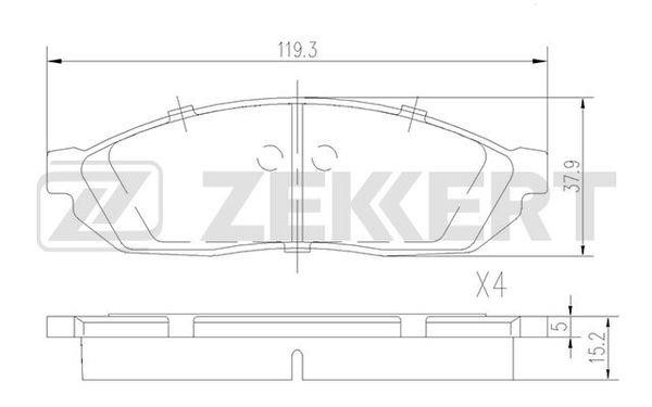 Zekkert BS-1770 Front disc brake pads, set BS1770