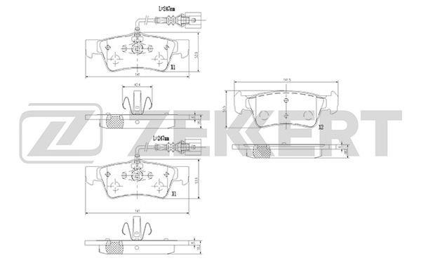 Zekkert BS-1374 Front disc brake pads, set BS1374