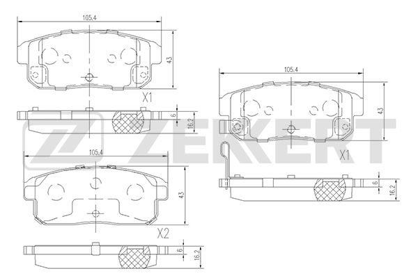 Zekkert BS-1827 Front disc brake pads, set BS1827