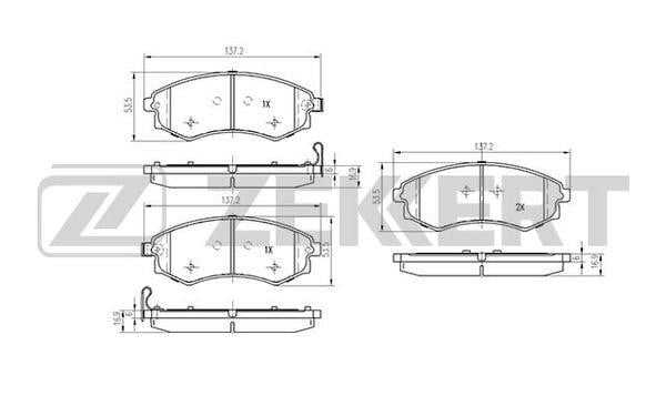 Zekkert BS-2067 Brake Pad Set, disc brake BS2067