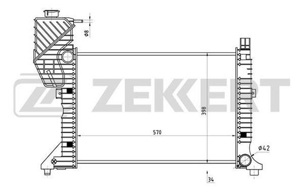 Zekkert MK-1339 Radiator, engine cooling MK1339