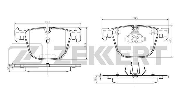 Zekkert BS-1021 Brake Pad Set, disc brake BS1021