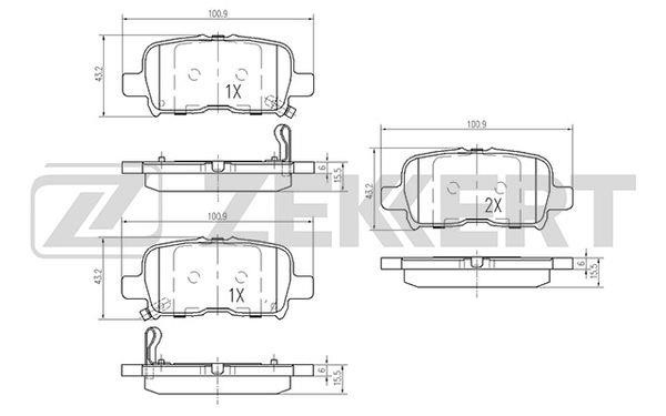 Zekkert BS-2158 Front disc brake pads, set BS2158