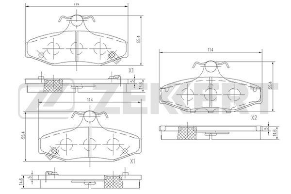 Zekkert BS-2423 Rear disc brake pads, set BS2423