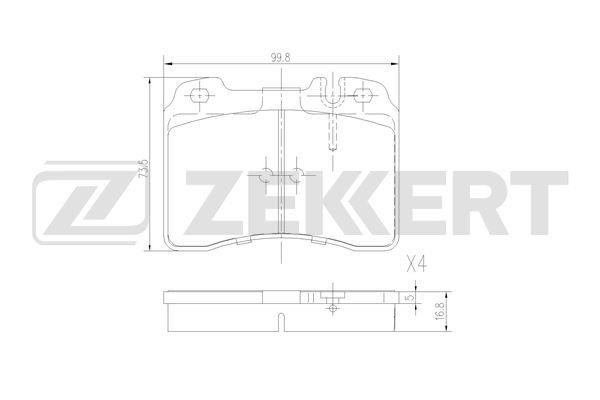 Zekkert BS-3002 Brake Pad Set, disc brake BS3002