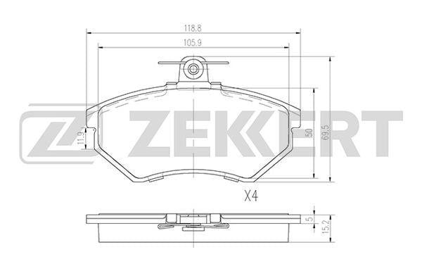 Zekkert BS-2862 Front disc brake pads, set BS2862