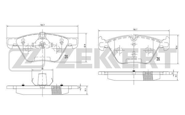 Zekkert BS-1252 Brake Pad Set, disc brake BS1252