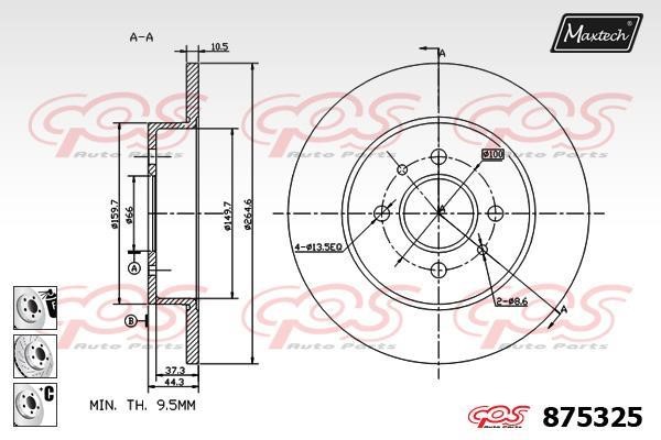 MaxTech 875325.6880 Brake disc 8753256880