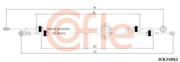 Cofle 92.2CB.FO012 Cable Pull, manual transmission 922CBFO012 922CBFO012 Cofle Cable Pull, manual transmission