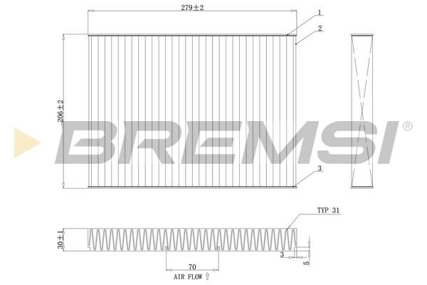 Bremsi FC0181C Filter, interior air FC0181C
