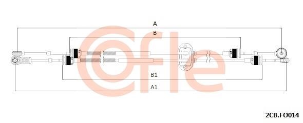 Clutch cable Ford Transit Connect: 2CBFO014 Cofle Cable Pull, manual transmission