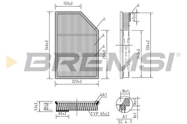 Bremsi FA0636 Air filter FA0636