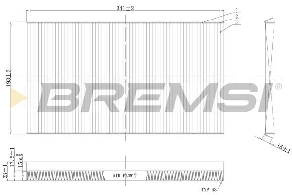 Bremsi FC1537C Filter, interior air FC1537C