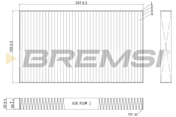 Bremsi FC0954C Filter, interior air FC0954C