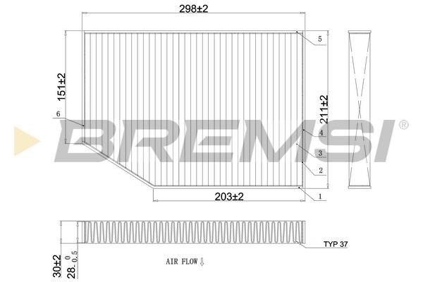 Bremsi FC0421C Filter, interior air FC0421C