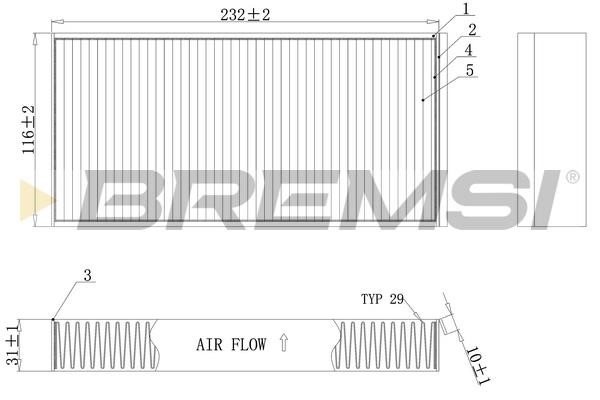 Bremsi FC0914C Filter, interior air FC0914C