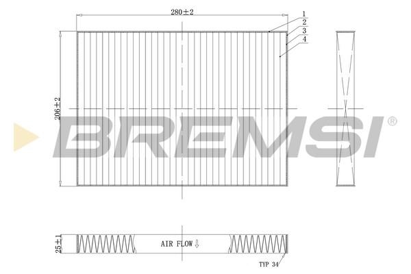 Bremsi FC0084C Filter, interior air FC0084C