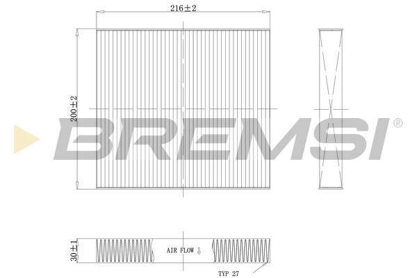 Bremsi FC1341C Filter, interior air FC1341C