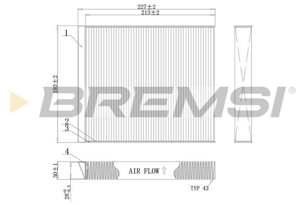Bremsi FC0971 Filter, interior air FC0971