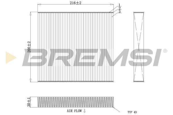 Bremsi FC0855 Filter, interior air FC0855